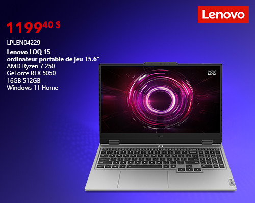 https://www.canadacomputers.com/qc/gaming-laptops/278828/lenovo-loq-15-15-6-ryzen-7-250-geforce-rtx-5050-16gb-512gb-win11h-83jg007ccc.html